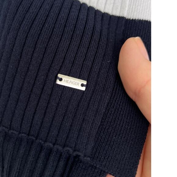 Tommy Hilfiger Knitted Midi Dress Super Stretchy Size Medium Blue White - Picture 5 of 10